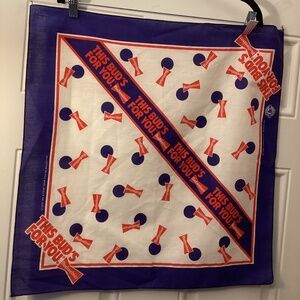 Budweiser Bandana This Buds For You Beer Promo Cotton Blend Blue White Vintage